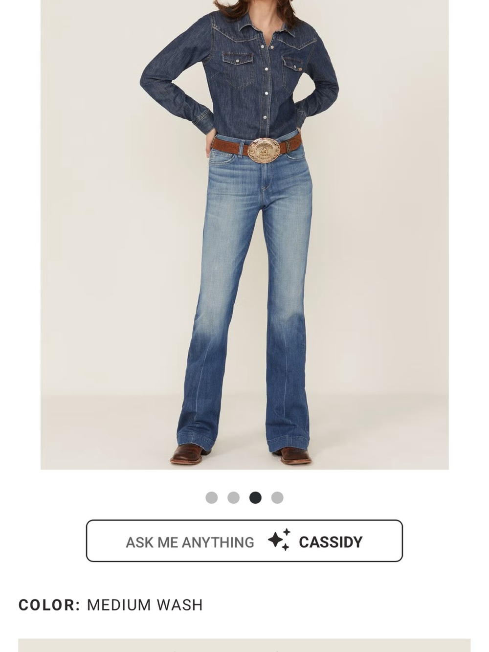 Ariat Medium Wash Flare Jeans in Blue